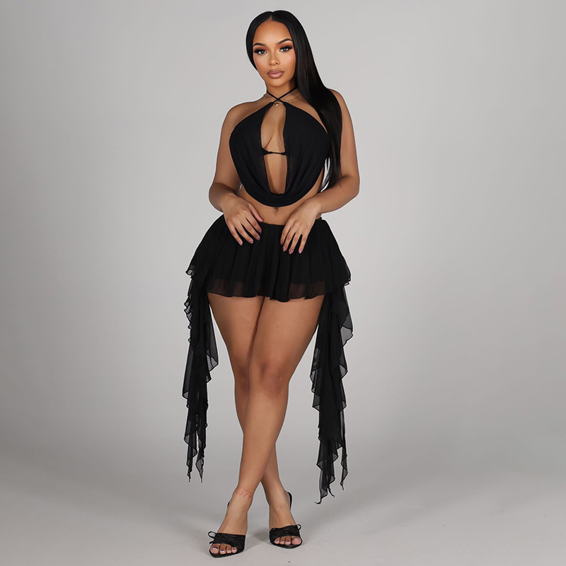 Cami Top Lace - Women Sexy Solid Mesh 2 Piece