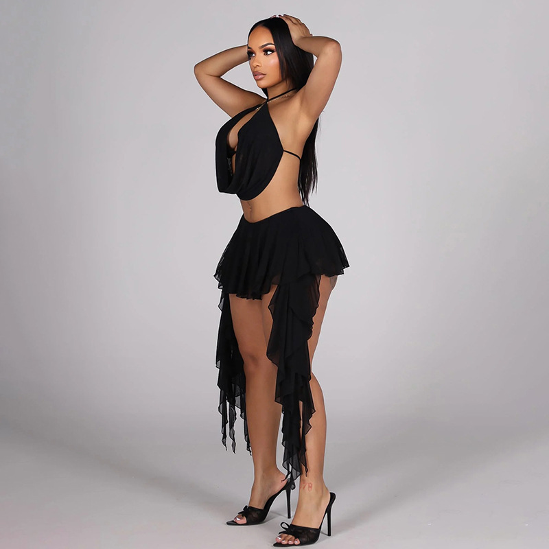 Women Sexy Solid Mesh 2 Piece  - огляд і ціна Cami Top Lace