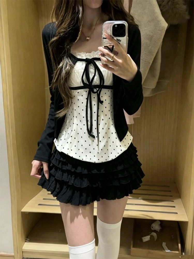 Korean Fashion Polka Dots Lace - огляд і ціна Cami Top Lace