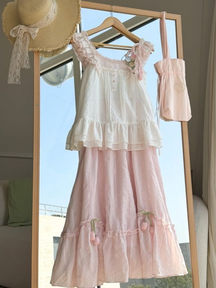 Sweet Kawaii Ruffle Trim Tulip - огляд і ціна Cami Top Lace